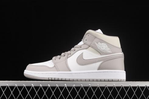 Nike Air Jordan 1 Mid Linen College Grey Light Bone White 554724